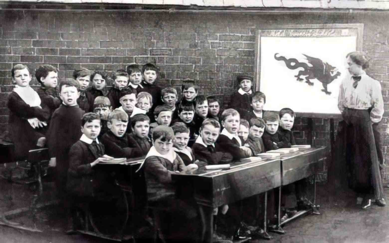 Flintshire Mold Council School II Vintage A4 Photo Print