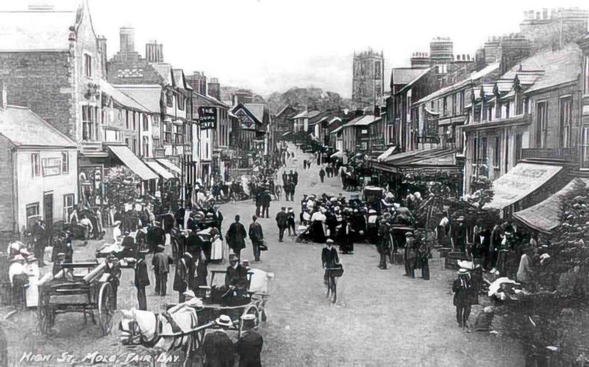 Flintshire Mold High Street Fair Day Vintage A4 Photo Print