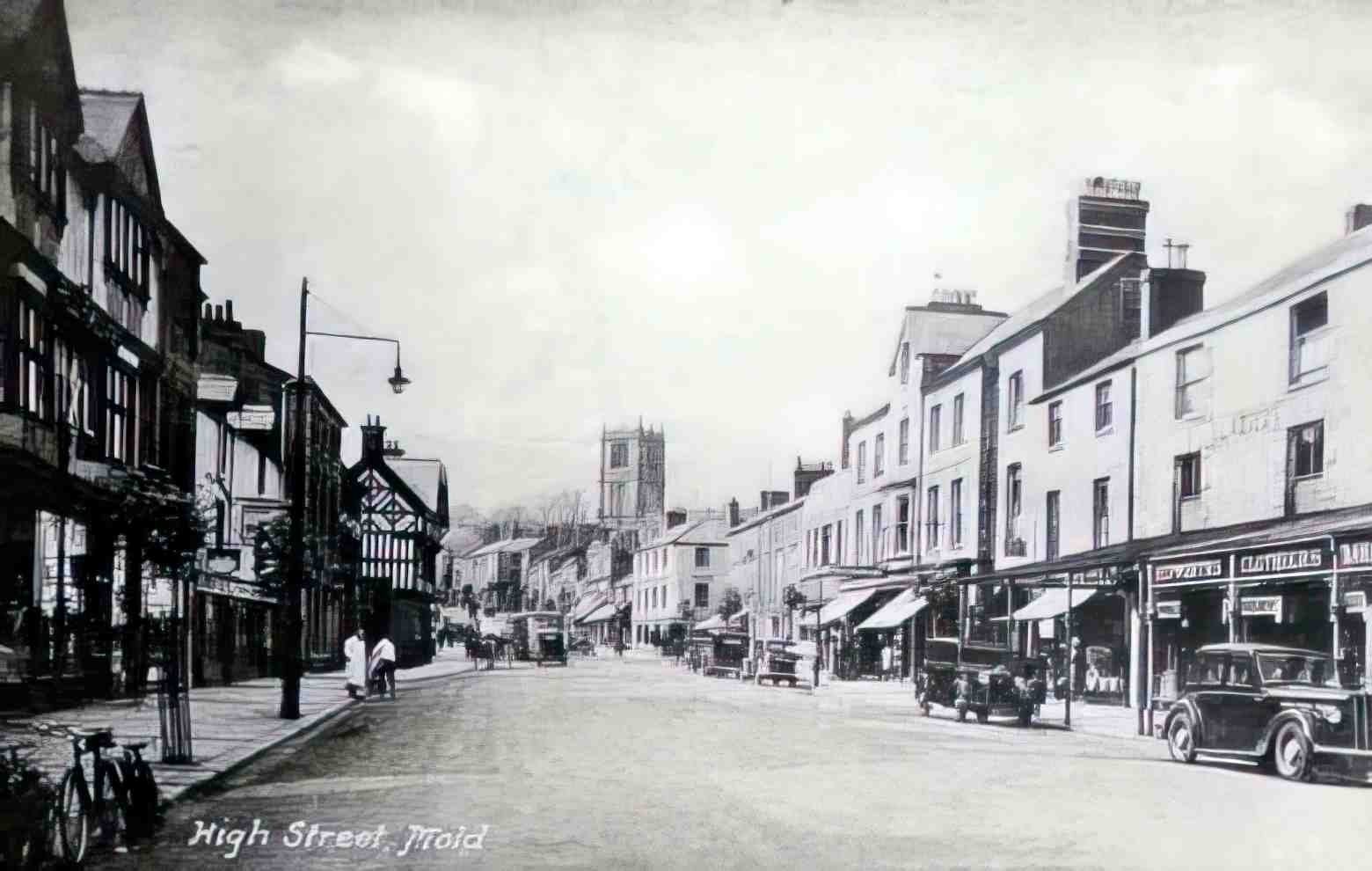 Flintshire Mold High Street VI Vintage A4 Photo Print