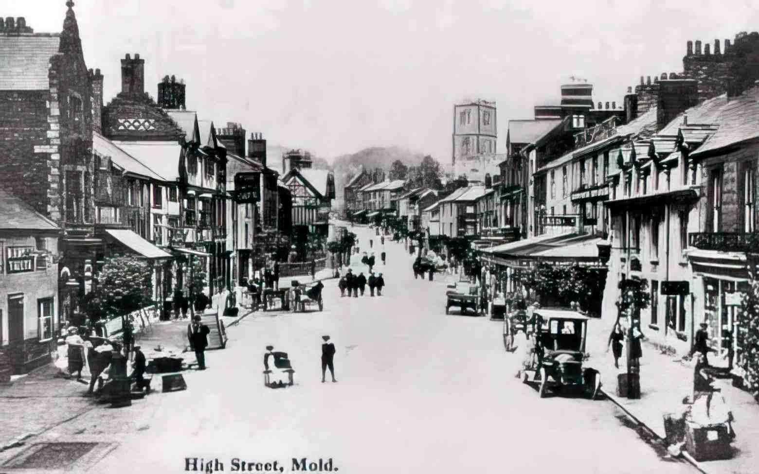 Flintshire Mold High Street XII Vintage A4 Photo Print