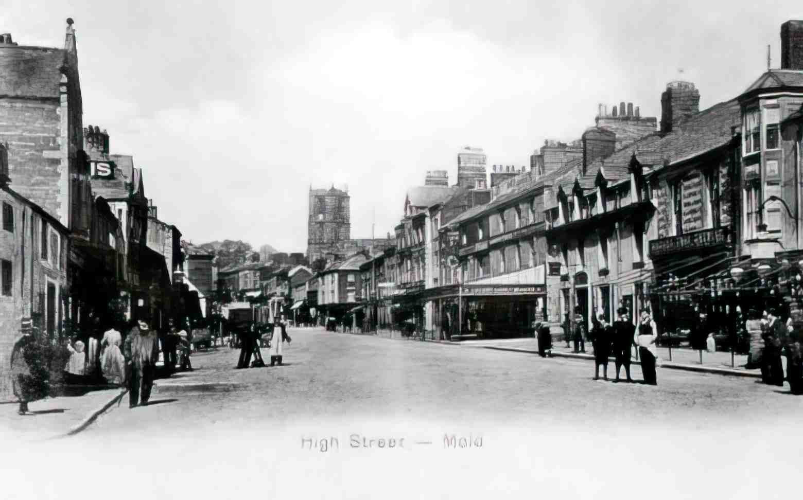 Flintshire Mold High Street XIV Vintage A4 Photo Print