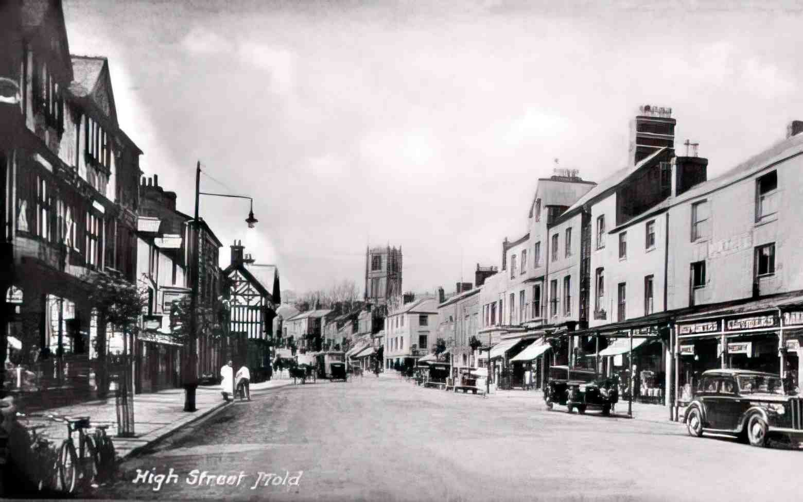 Flintshire Mold High Street XVII Vintage A4 Photo Print