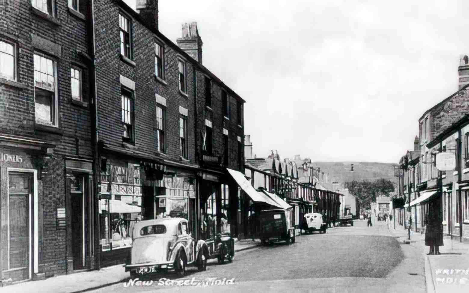Flintshire Mold New Street II Vintage A4 Photo Print