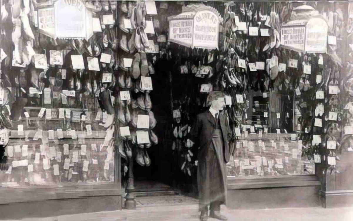 Flintshire Mold Olivers Boot and Shoe Warehouse Vintage A4 Photo Print