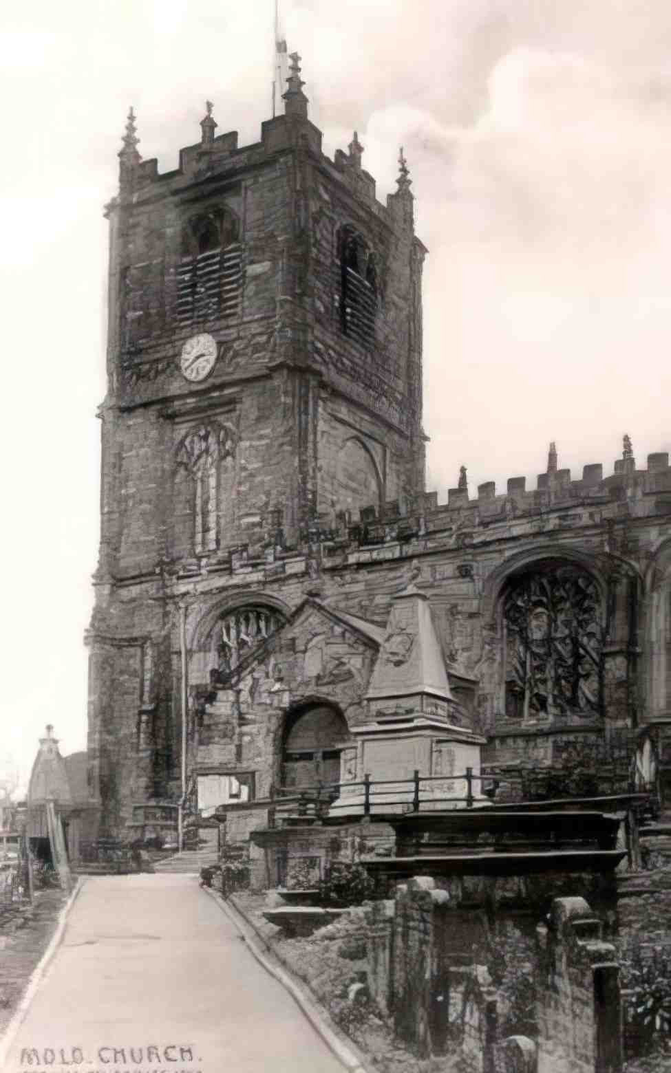 Flintshire Mold Parish Church Vintage A4 Photo Print