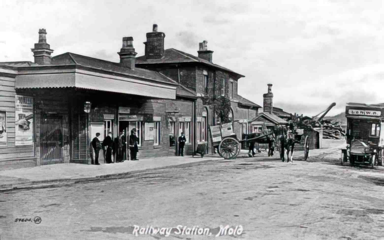 Flintshire Mold Rail Station Front Vintage A4 Photo Print