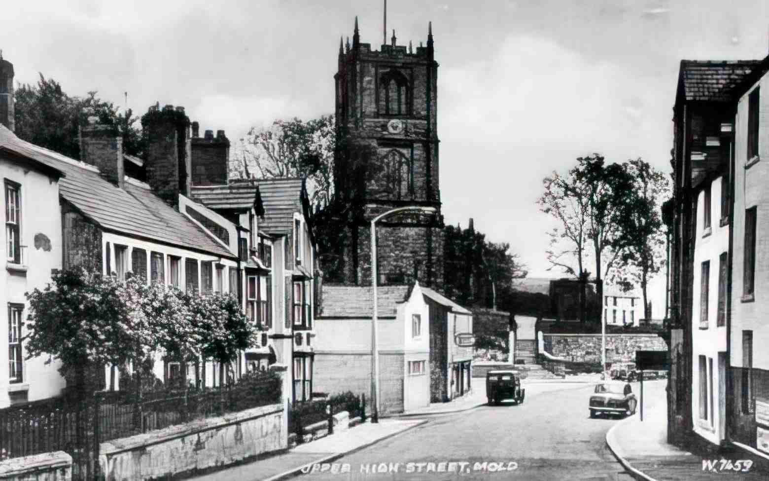 Flintshire Mold Upper High Street IV Vintage A4 Photo Print