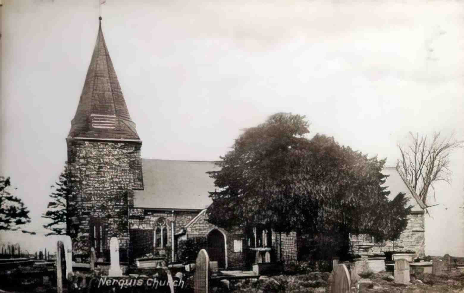 Flintshire Nerquis Church Vintage A4 Photo Print