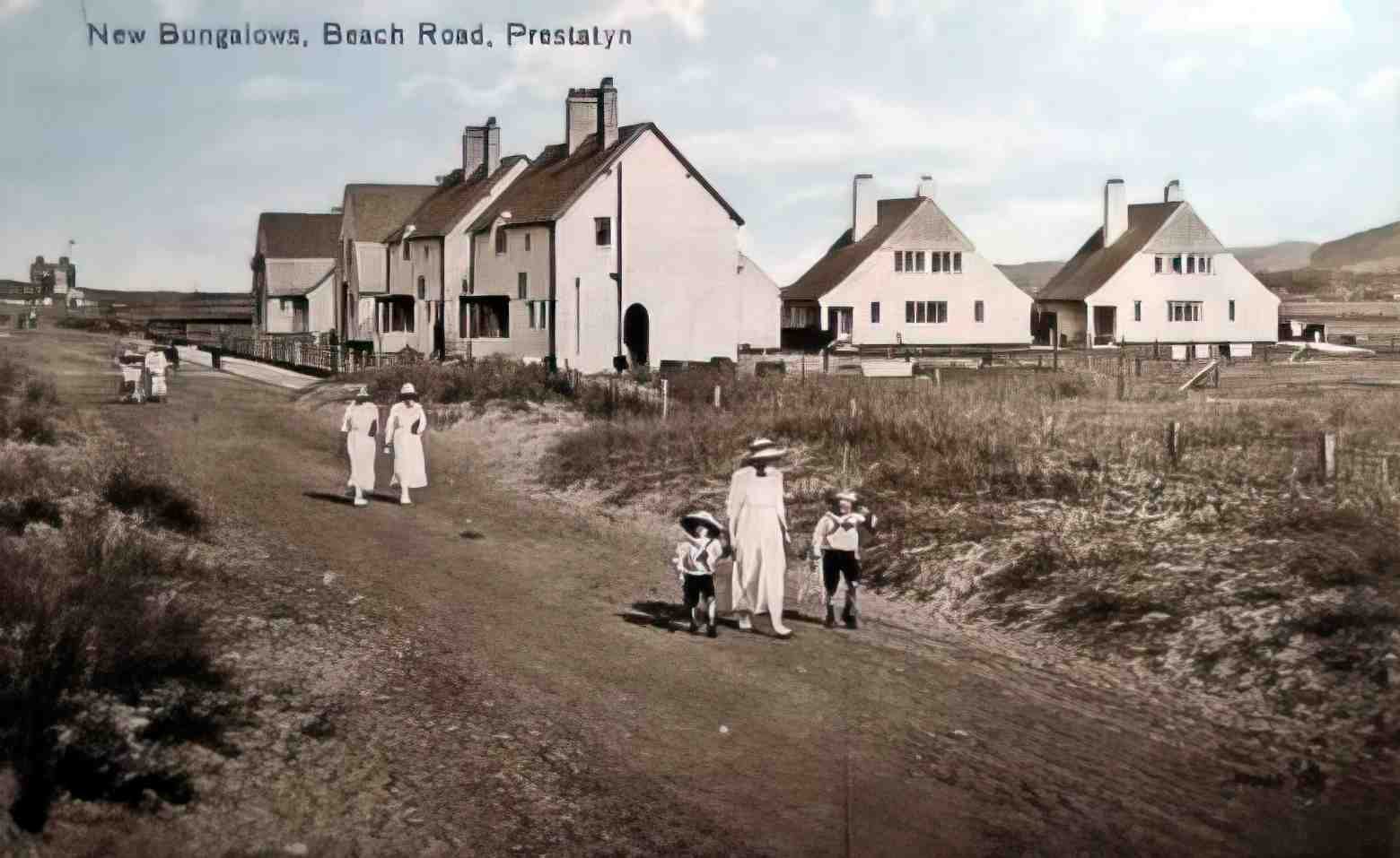 Flintshire Prestatyn Beach Road New Bungalows Vintage A4 Photo Print