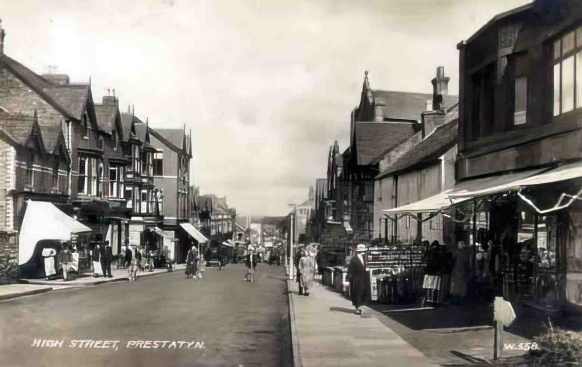 Flintshire Prestatyn High Street 1930s Vintage A4 Photo Print