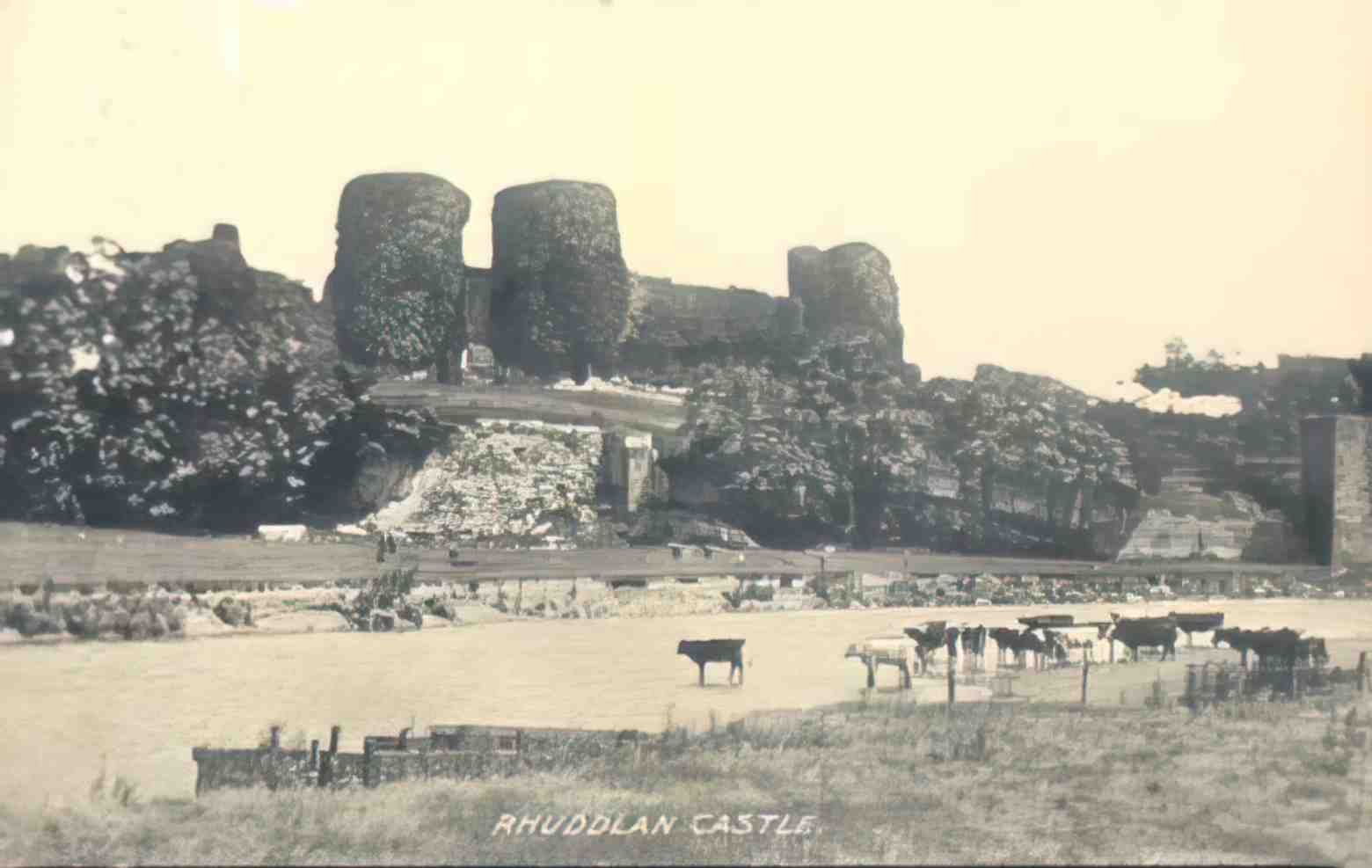 Flintshire Rhuddlan Castle 1910s Vintage A4 Photo Print