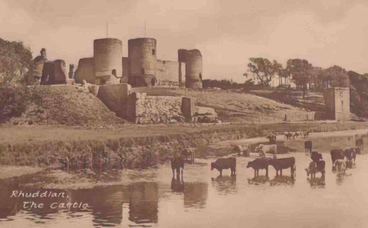 Flintshire Rhuddlan Castle Vintage A4 Photo Print