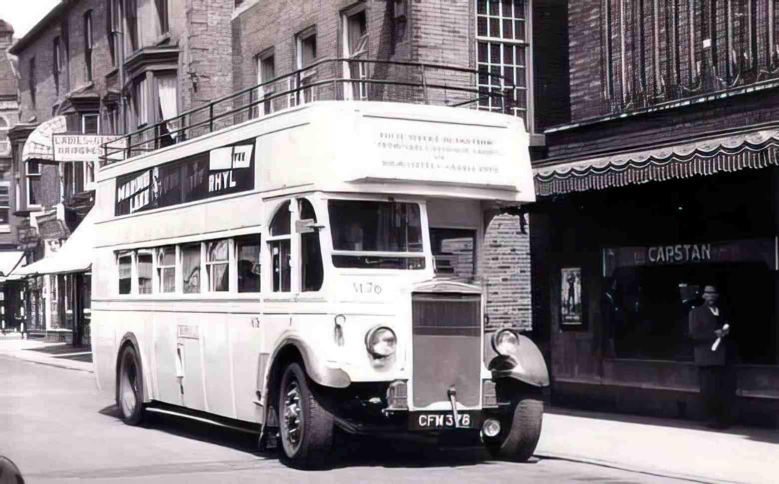 Flintshire Rhyl DD Bus 1950s Vintage A4 Photo Print
