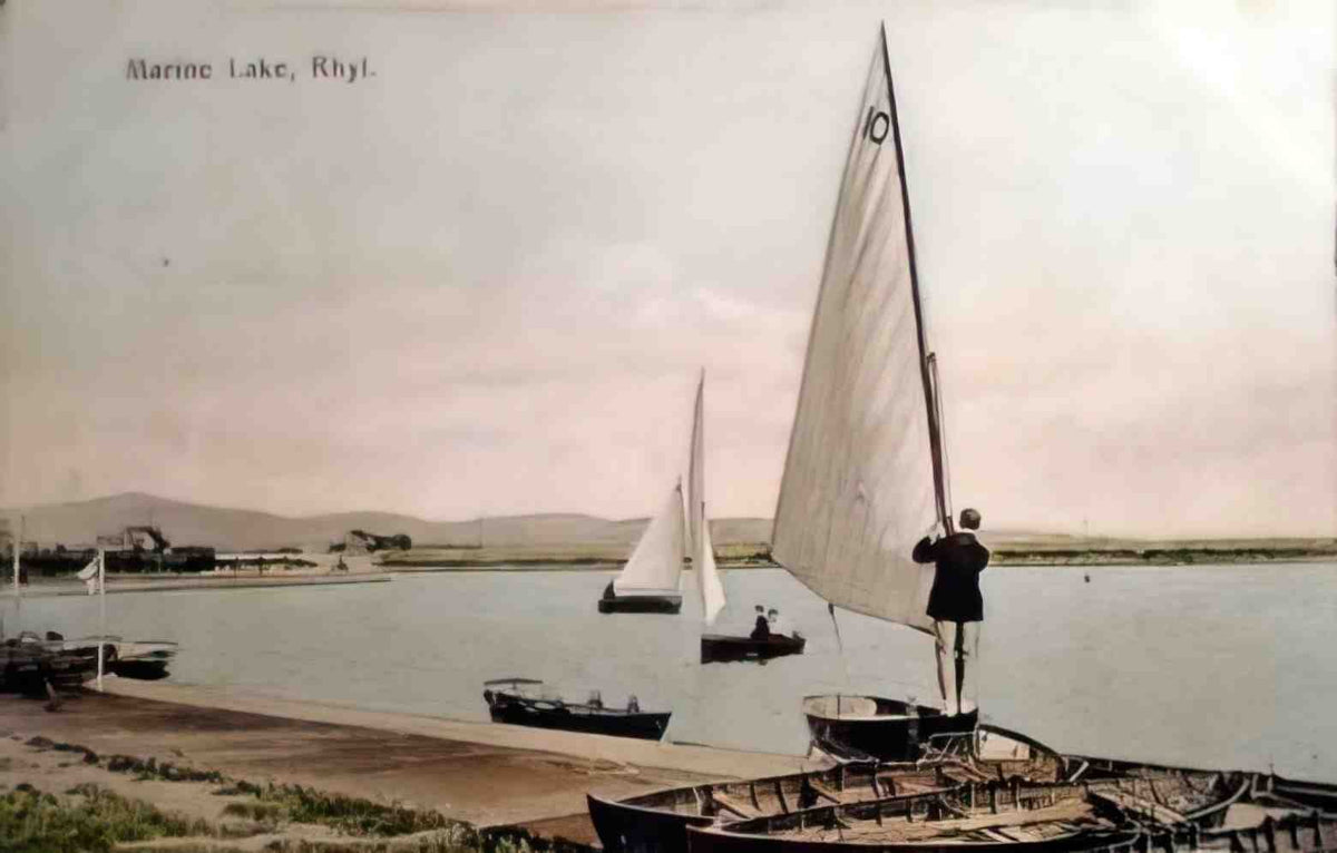 Flintshire Rhyl Marine Lake 1905 Vintage A4 Photo Print