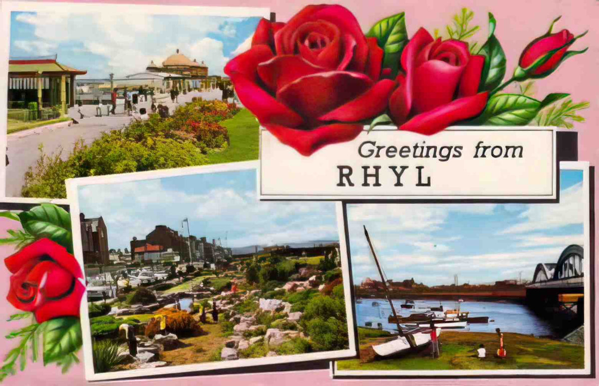 Flintshire Rhyl Multiview 1967 Vintage A4 Photo Print