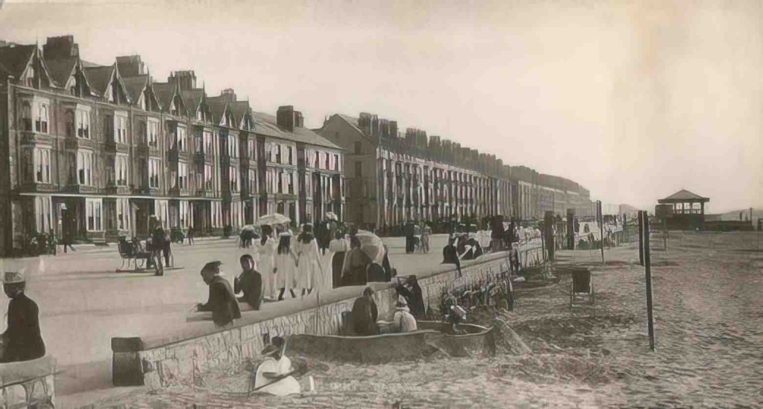 Flintshire Rhyl Parade c1910s Vintage A4 Photo Print