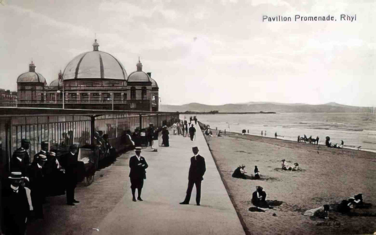 Flintshire Rhyl Pavilion and Promenade Vintage A4 Photo Print