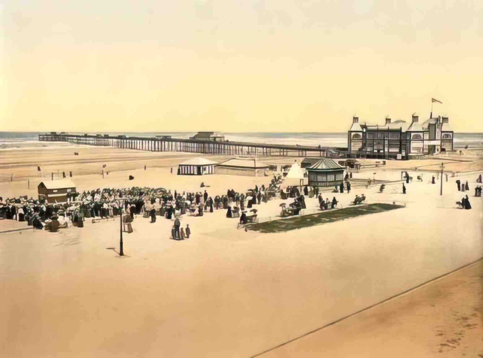 Flintshire Rhyl Pier Vintage A4 Photo Print