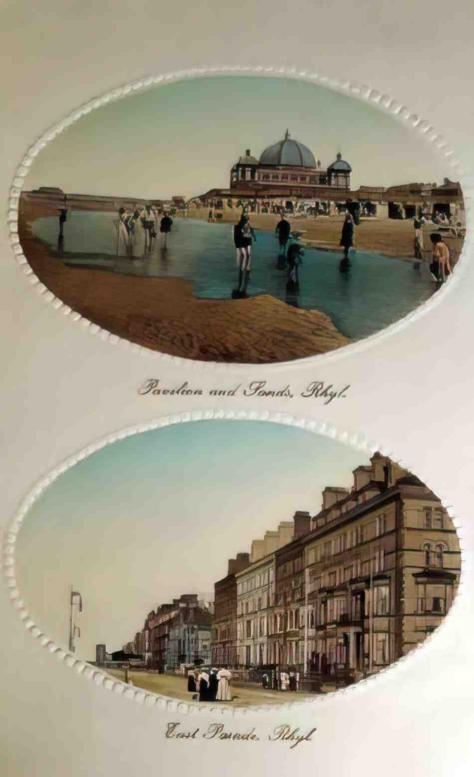 Flintshire Rhyl Twin View Postcard Vintage A4 Photo Print