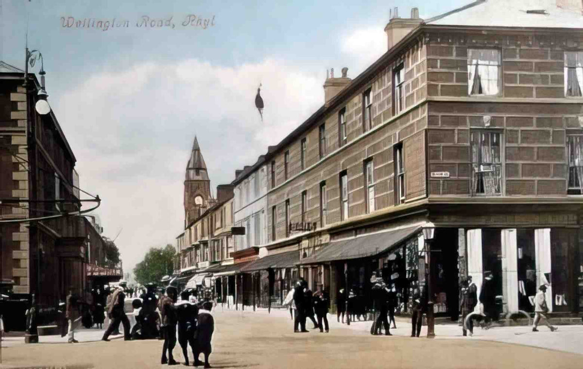 Flintshire Rhyl Wellington Road Vintage A4 Photo Print