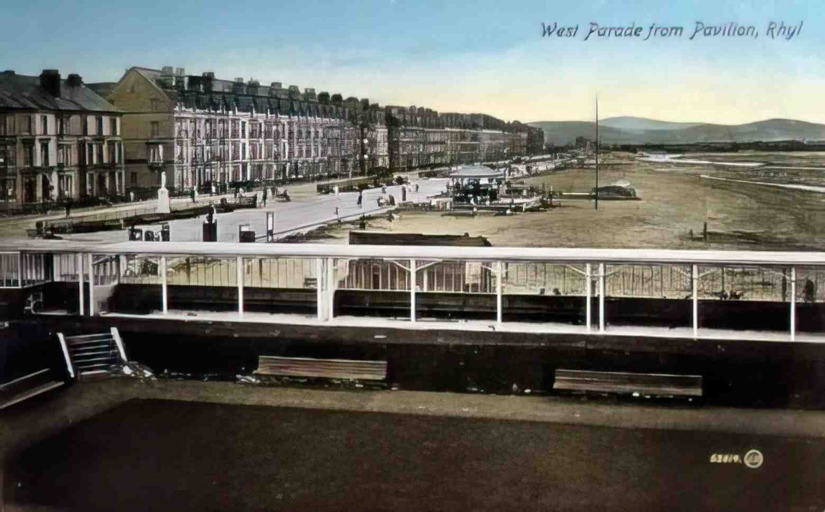 Flintshire Rhyl West Parade from the Pavilion Vintage A4 Photo Print