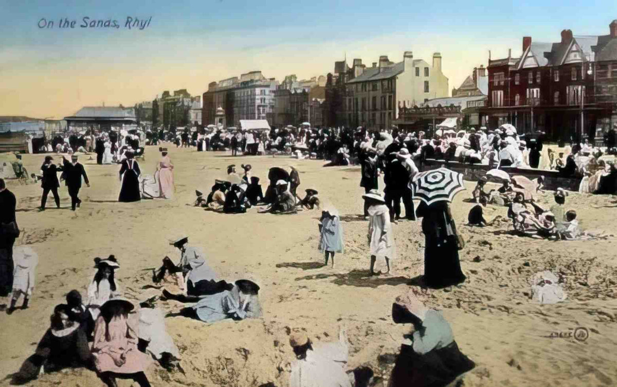 Flintshire Rhyl on the Sands II Vintage A4 Photo Print