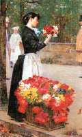 Flower Girl Hassam Impressionism American A4 Photo Print
