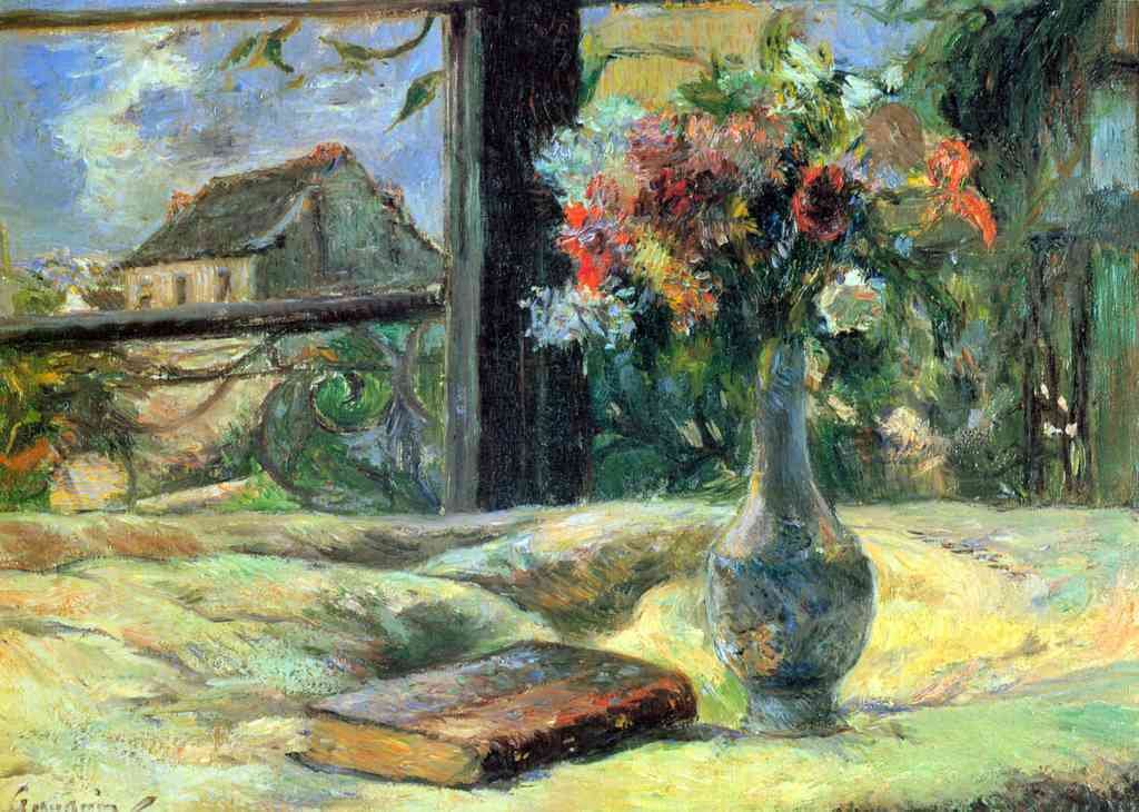Flower Vase In Window Gauguin A4 Photo Print