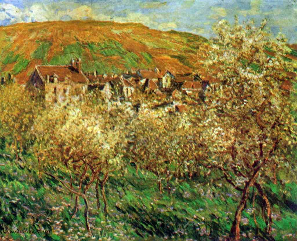 Flowering Apple Trees Monet A4 Photo Print