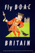 Fly Boac Britain Beef Eater Advert A4 Photo Print