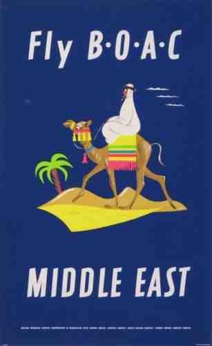 Fly Boac Middle East Vintage Advert A4 Photo Print