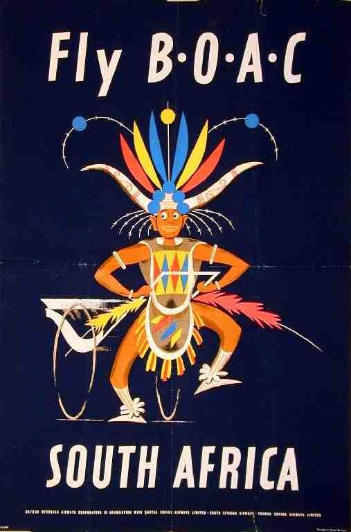 Fly Boac South Africa Tribesman Vintage Advert A4 Photo Print