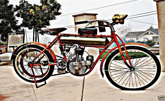 Flying Merkel motorbike A4 Photo Print