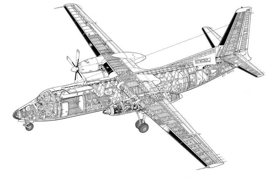 Fokker F27 Friendship cutaway A4 Photo Print