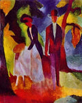 Folks at the blue sea by August Macke Expressionism A4 Photo Print