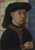 Follower of Jan van Eyck A Young Man holding a Ring A4 Photo Print