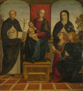 Follower of Pietro Perugino The Virgin and Child with Saints A4 Photo Print