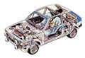 Ford Fiesta XR2 Rally car cutaway A4 Photo Print