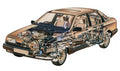 Ford Granada Hatchback 1985 cutaway A4 Photo Print