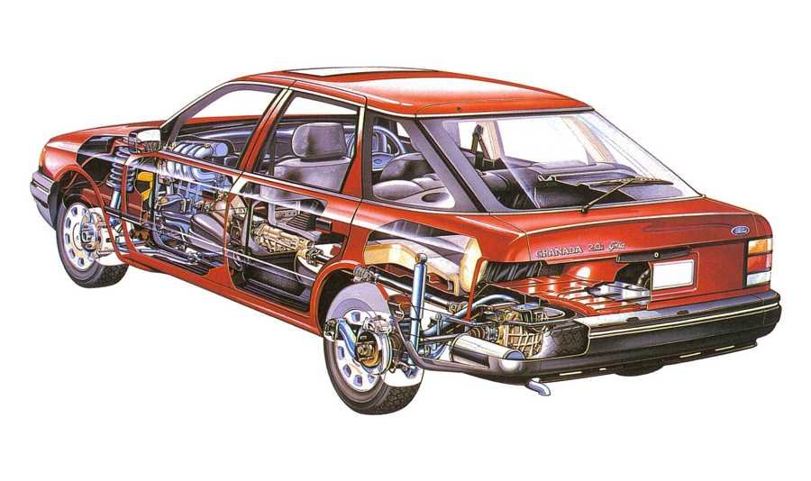 Ford Granada cutaway A4 Photo Print