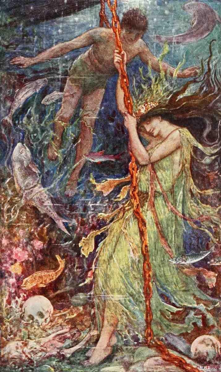 Ford Henry J 1860 1941 The Olive Fairy book 1907 The Sea Maiden with a wicked face A4 Photo Print