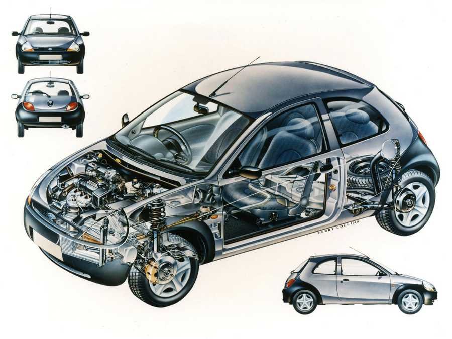 Ford Ka cutaway A4 Photo Print