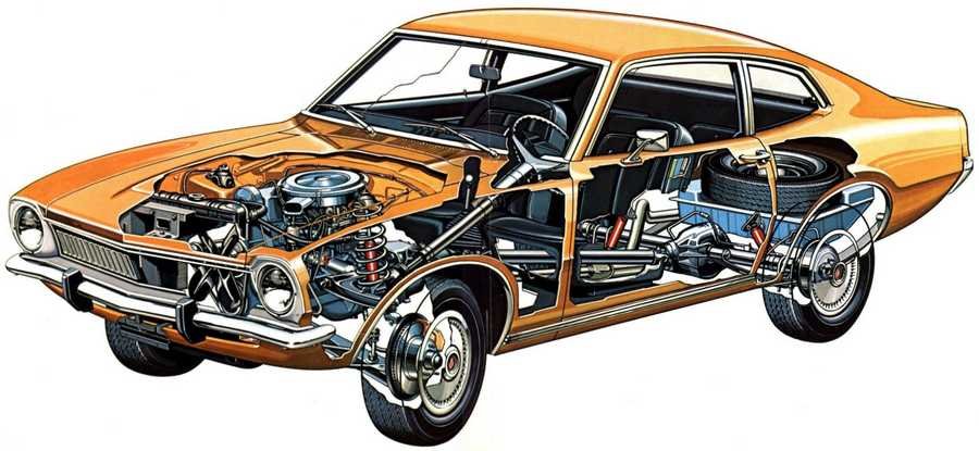Ford Maverick cutaway A4 Photo Print