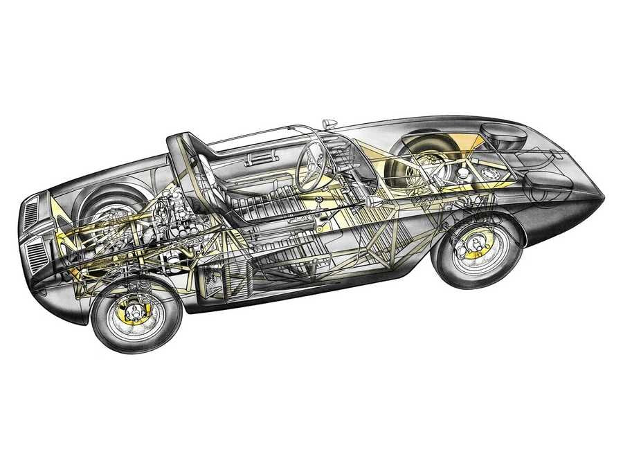 Ford Mustang Roadster Concept Car 1962 cutaway A4 Photo Print
