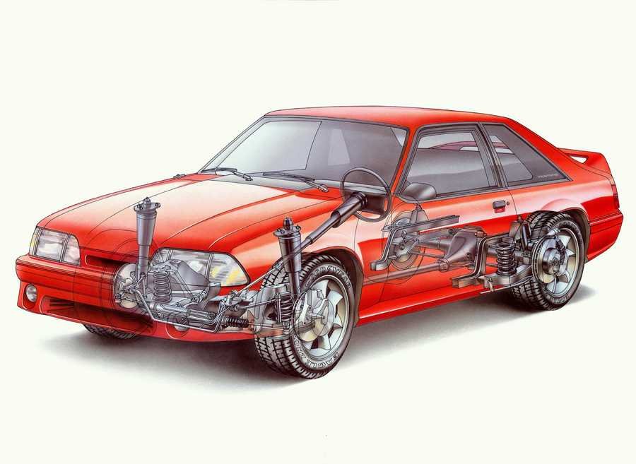 Ford Mustang SVT Cobra 1993 cutaway A4 Photo Print