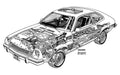 Ford Pinto cutaway A4 Photo Print