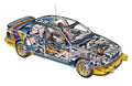 Ford Sierra Cosworth cars rally cutaway A4 Photo Print
