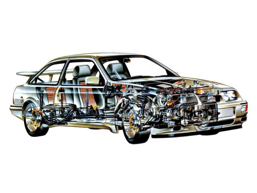 Ford Sierra RS Cosworth cutaway A4 Photo Print