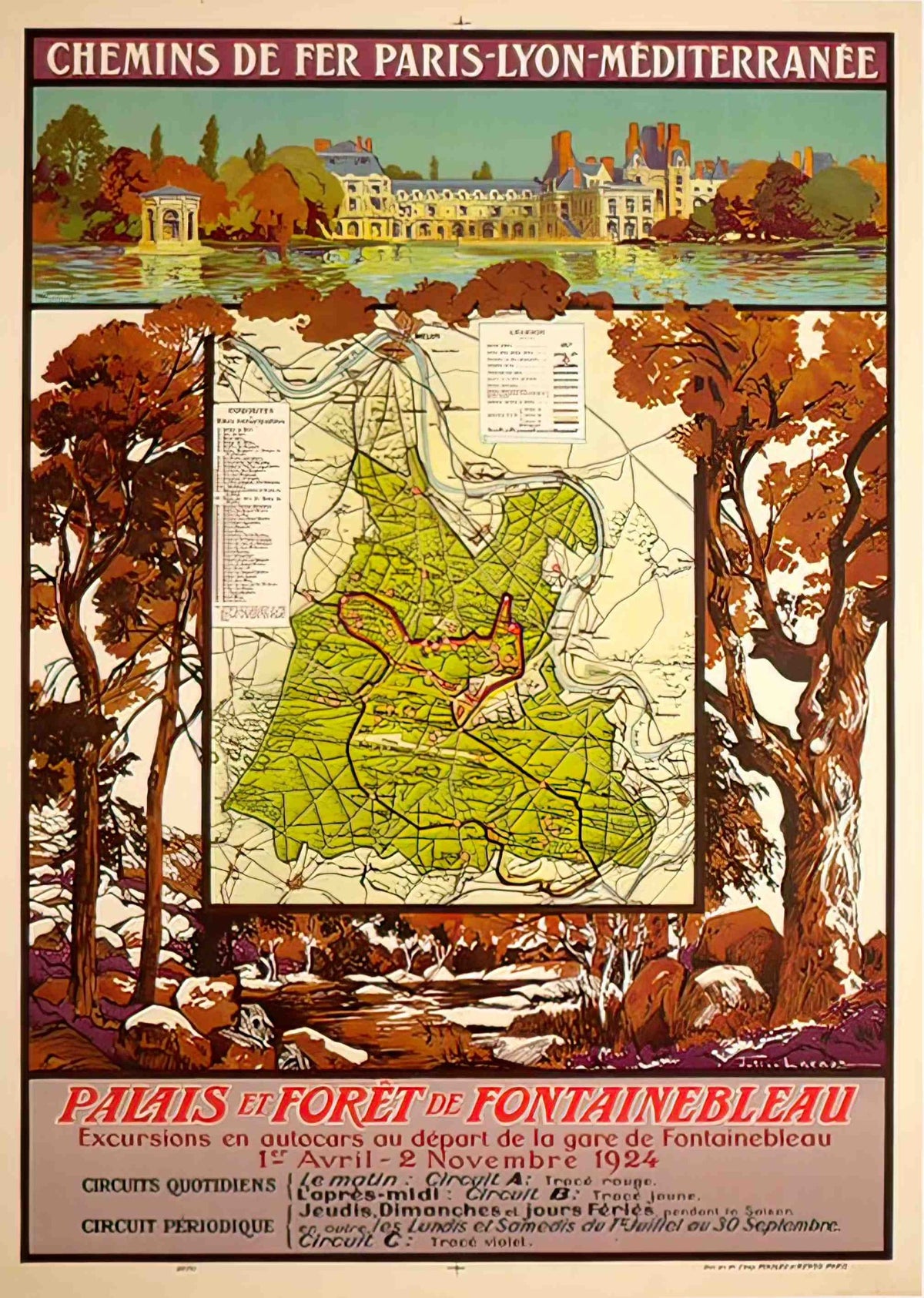 ForetFountainbleau Advert A4 Photo Print