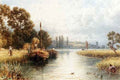 Foster Myles Birket Loading The Hay Barges With A Young Woman Taking Water A4 Photo Print